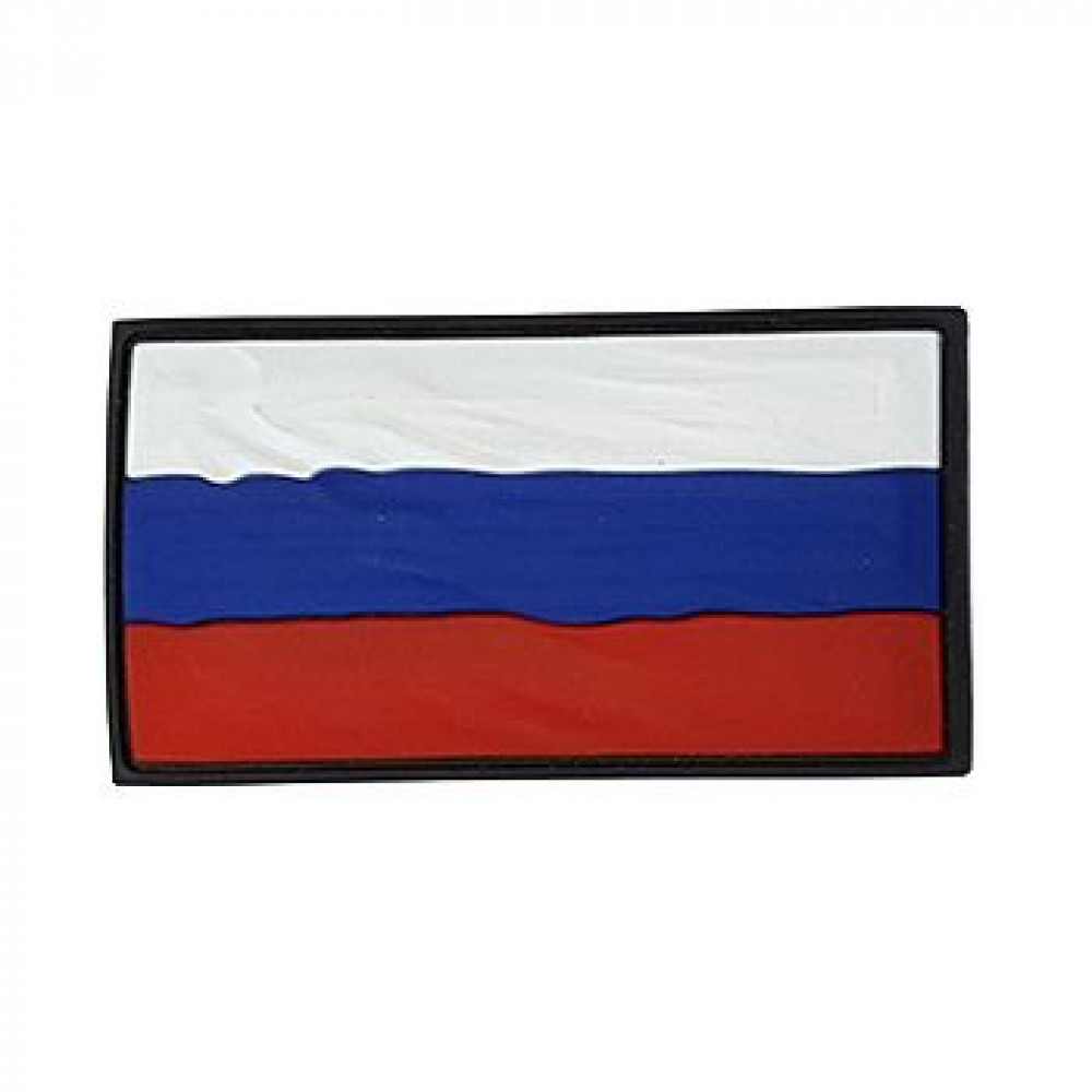 Патч ПВХ Флаг России развевающийся (50х90 мм)