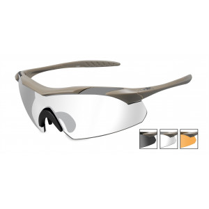 Стрелковые очки WX VAPOR 3512. Оправа: TAN. Линзы: Grey/Clear/Light Rust